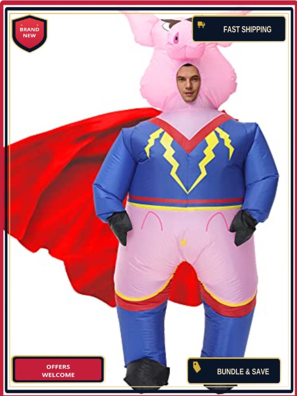 Inflatable Pig Costume Adult Blow Up Pig Fancy Dress Halloween Christmas